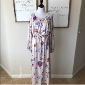 Vintage Leroy’s Floral long sleeve maxi dress